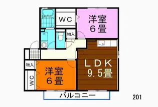 リバーサイドハイツ【2階】の間取り