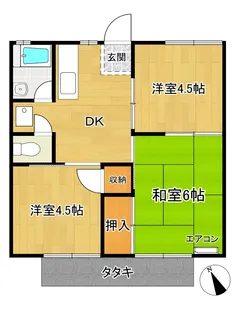 初音コーポ【1階】の間取り