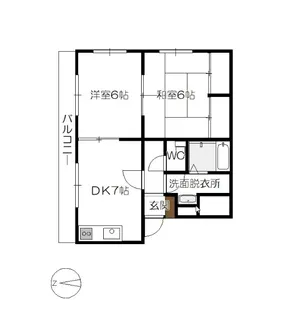 ヴィラ楽々園【3階】の間取り