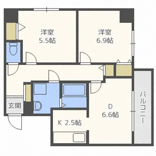 フィラコート北11条【2階】の間取り