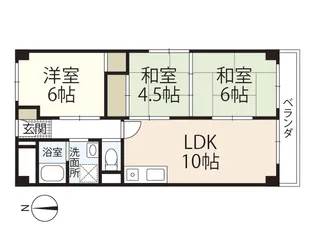 城北マンション【6階】の間取り