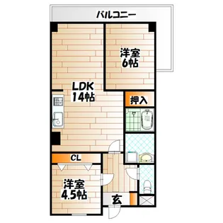 福岡県北九州市小倉北区須賀町【マンション】の間取り