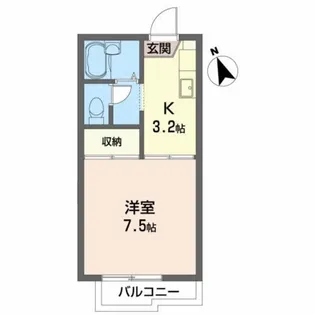 アップルコート1【2階】の間取り