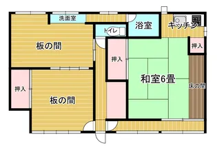 岩本アパート右側【2階】の間取り