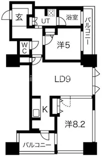 アルグラッド・ザ・タワー心斎橋【17階】の間取り