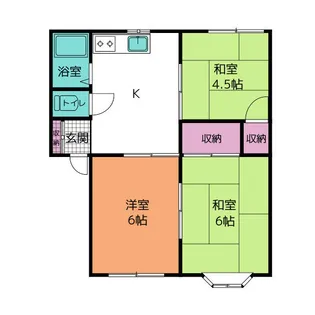 青木アパート2A【2階】の間取り
