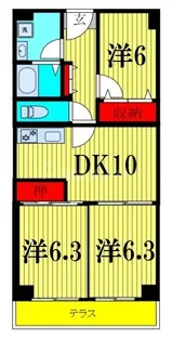 ソフトタウンニュー谷津遊園【1階】の間取り