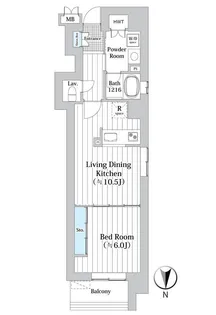 シヤンヴィヴラン【3階】の間取り