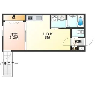 1LDKの間取り画像