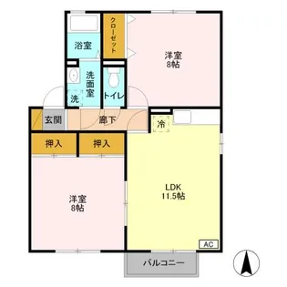 D-ROOM グランオーク A101【1階】の間取り