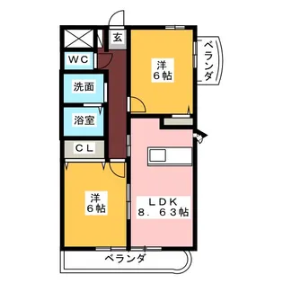 RHUステーツ【1階】の間取り