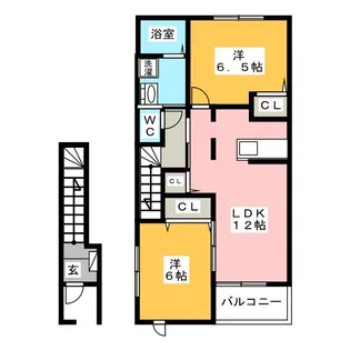 メゾン・ド・ソレイユC棟【2階】の間取り