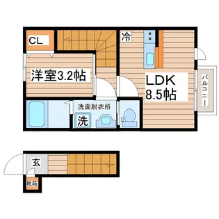【新築】ディアコートII B棟【2階】の間取り
