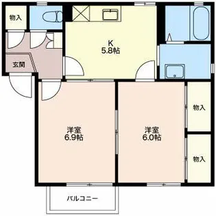 新潟県新潟市東区牡丹山3【アパート】の間取り