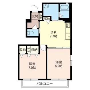 神奈川県川崎市麻生区金程2【アパート】の間取り