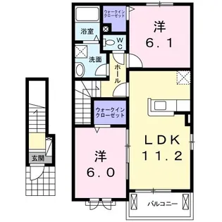 サンシャイン西浦A【2階】の間取り