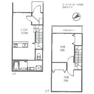 2LDKの間取り画像