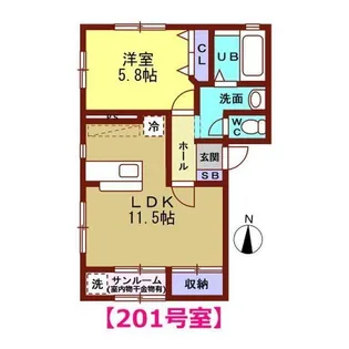 アンソレイエI・II【2階】の間取り