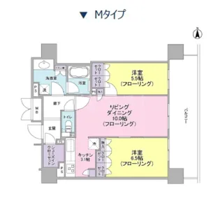 ブランズタワー御堂筋本町【20階】の間取り