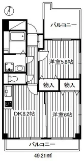 サザンパレス【4階】の間取り