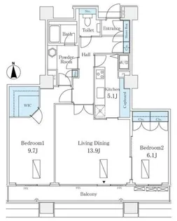 シティフロントタワー【17階】の間取り