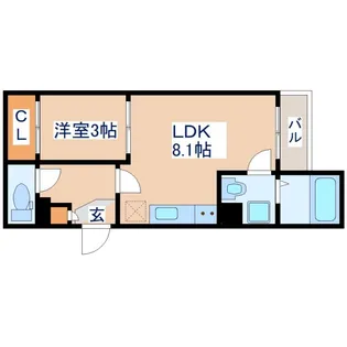 REキャスバルクォーレ長町南【1階】の間取り