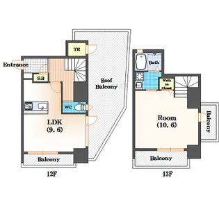 オリエンタル南堀江【13階】の間取り