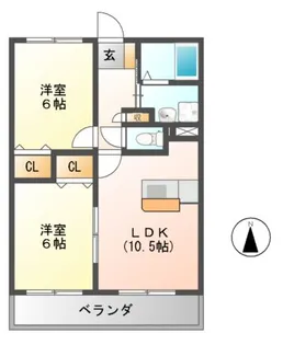 ローレルハイツ【1階】の間取り