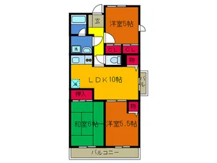 エアーフロントマンション【3階】の間取り