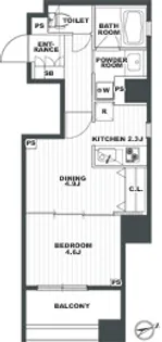 クリオ戸越銀座壱番館【3階】の間取り