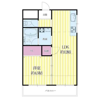 タウンハイツ大和【4階】の間取り