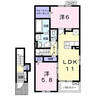 メゾン・ド・アム-ル II【2階】の間取り