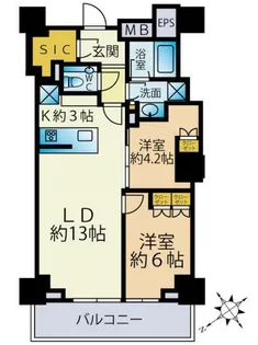 ザ・パークハウス三田ガーデン タワー棟【8階】の間取り