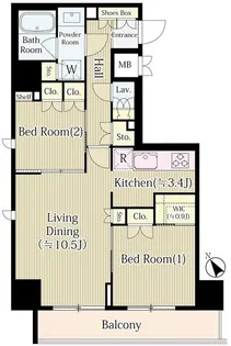 アルトステージ武蔵野【6階】の間取り