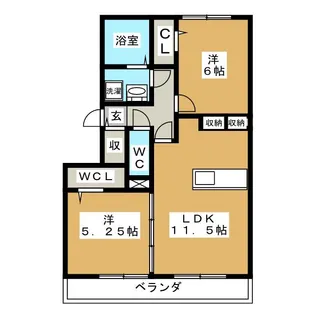 MELANZANA【1階】の間取り