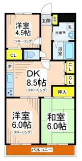クレール給田【1階】の間取り