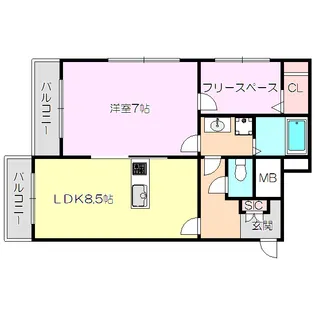 フラワービル【5階】の間取り