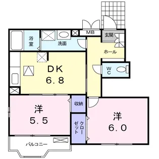 プラシードA【1階】の間取り