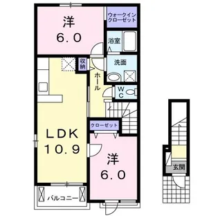 ハッピータイムD【2階】の間取り