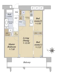 スカイズタワー&ガーデン【21階】の間取り