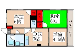 グリーンハイツ佳秀【5階】の間取り