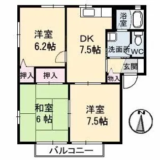 セントラルヴィレッジ B棟【2階】の間取り