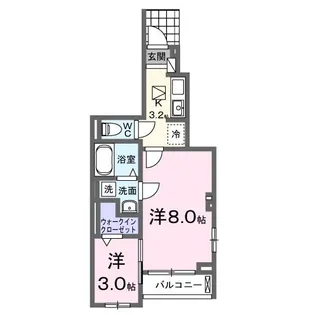グラシアス 南アルプス【1階】の間取り