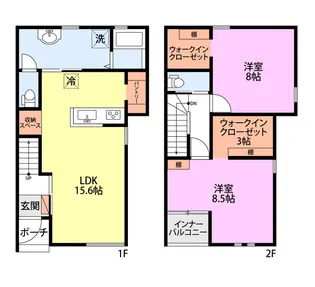 (仮称)関屋松波町メゾネットアパートの間取り