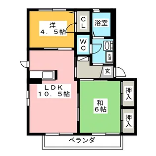 ビューハイム松野 A【1階】の間取り