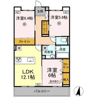 Sinfaria六本松【3階】の間取り