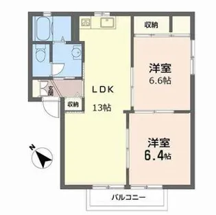 ヴィラ・ソレイユ【2階】の間取り