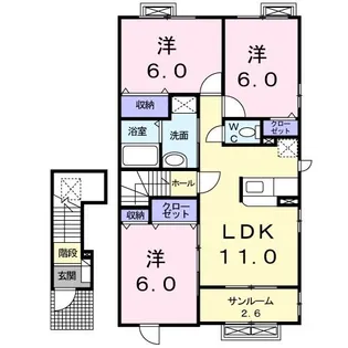 ヴィラ-ジュ ガンクG【2階】の間取り