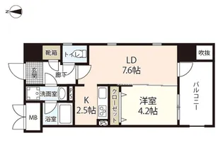 セントラルアヴェニュー下石井【6階】の間取り