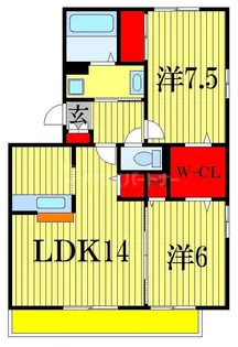ベルデュールB【2階】の間取り